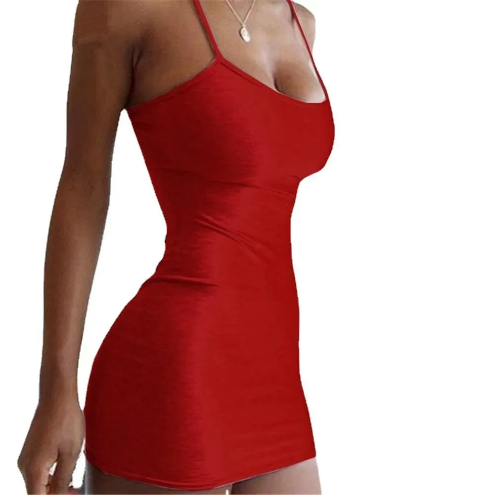 Women's Sexy Solid Color Mini Dress – Tight-Fit Nightclub Outfit