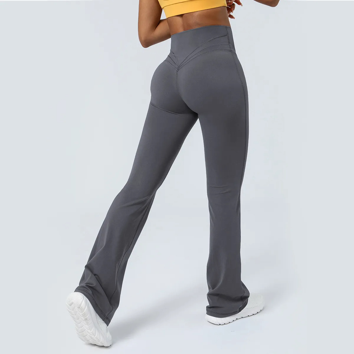 Womens High Waist Sports Leggings – Solid Color Stretch Workout Pants