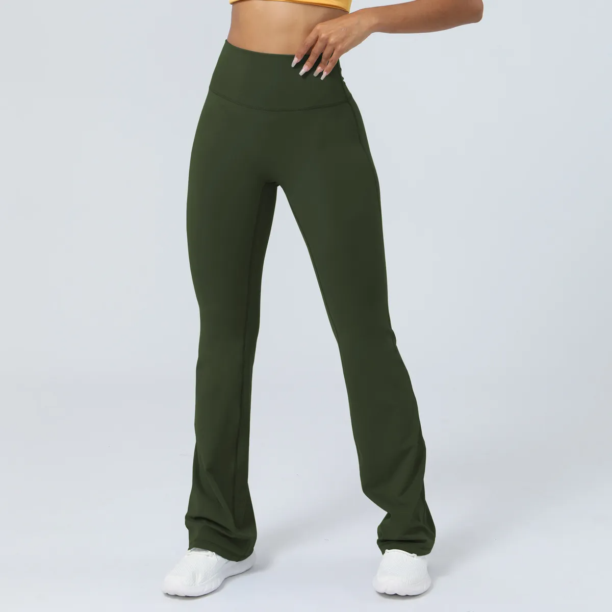 Womens High Waist Sports Leggings – Solid Color Stretch Workout Pants